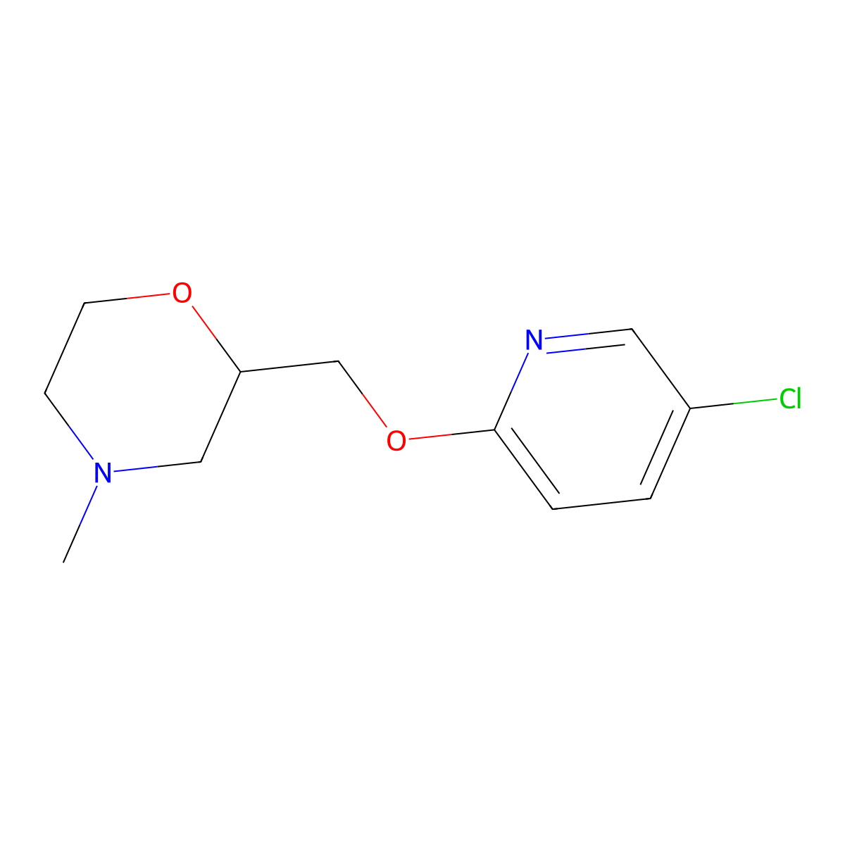 2-{[(5-Chloropyridin-2-yl)oxy]methyl}-4-methylmorpholine molecular structure, CAS 2380143-10-0