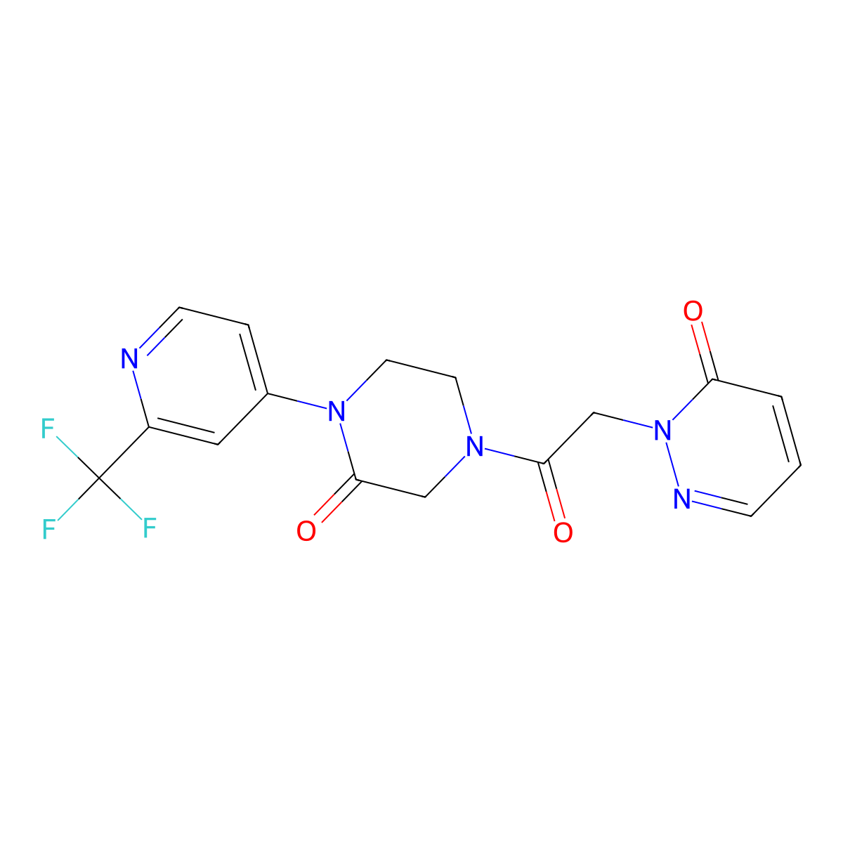 2-(2-Oxo-2-{3-oxo-4-[2-(trifluoromethyl)pyridin-4-yl]piperazin-1-yl}ethyl)-2,3-dihydropyridazin-3-one molecular structure, CAS 2380143-15-5