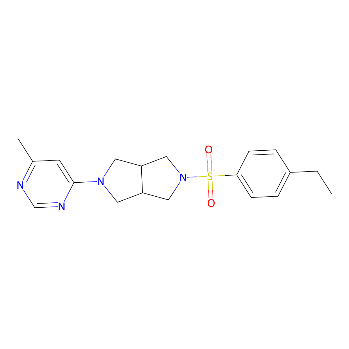 4-[5-(4-Ethylbenzenesulfonyl)-octahydropyrrolo[3,4-c]pyrrol-2-yl]-6-methylpyrimidine molecular structure, CAS 2380143-21-3