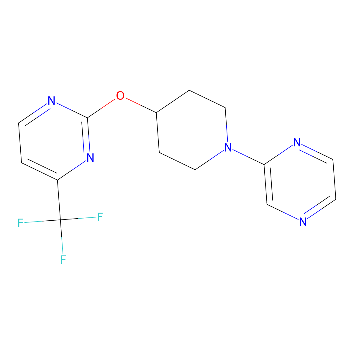 2-{[1-(Pyrazin-2-yl)piperidin-4-yl]oxy}-4-(trifluoromethyl)pyrimidine molecular structure, CAS 2380143-30-4