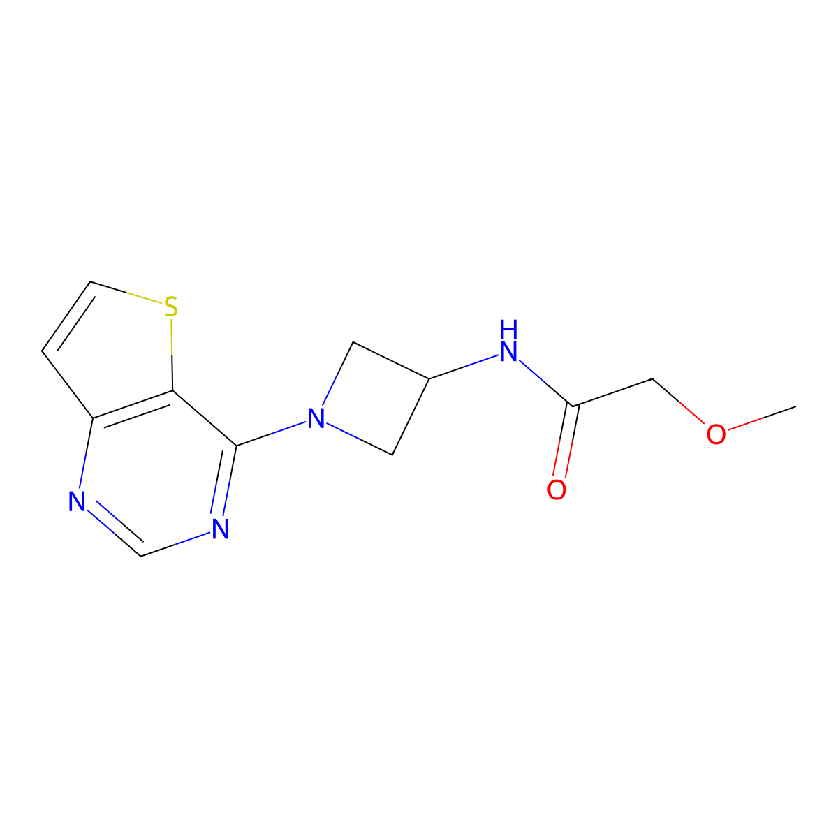 2-methoxy-N-(1-{thieno[3,2-d]pyrimidin-4-yl}azetidin-3-yl)acetamide molecular structure, CAS 2380143-49-5