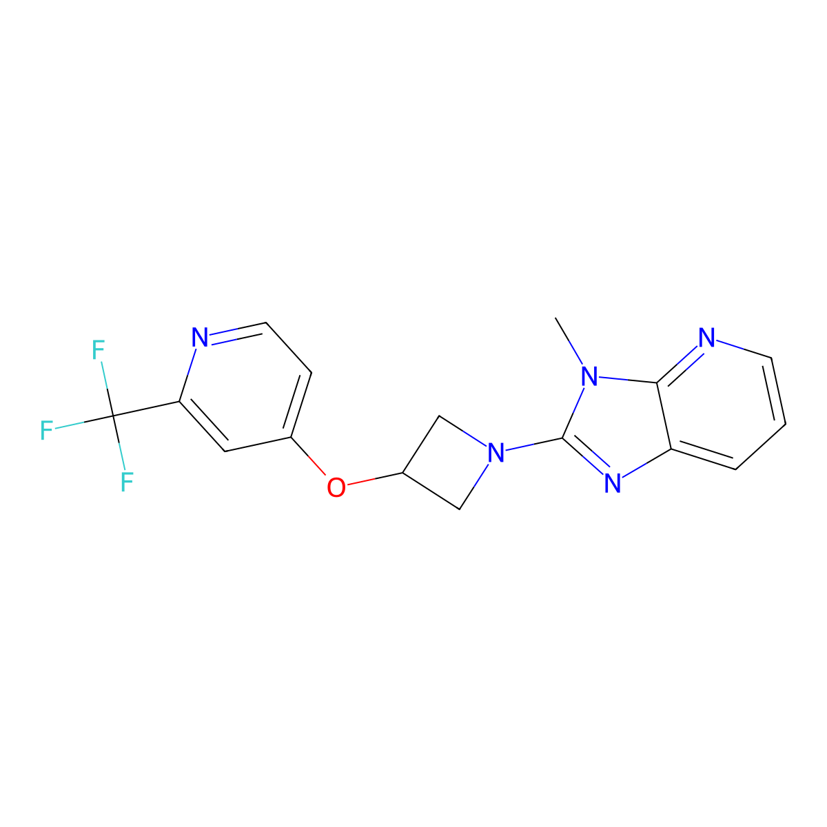4-[(1-{3-methyl-3H-imidazo[4,5-b]pyridin-2-yl}azetidin-3-yl)oxy]-2-(trifluoromethyl)pyridine molecular structure, CAS 2380143-50-8