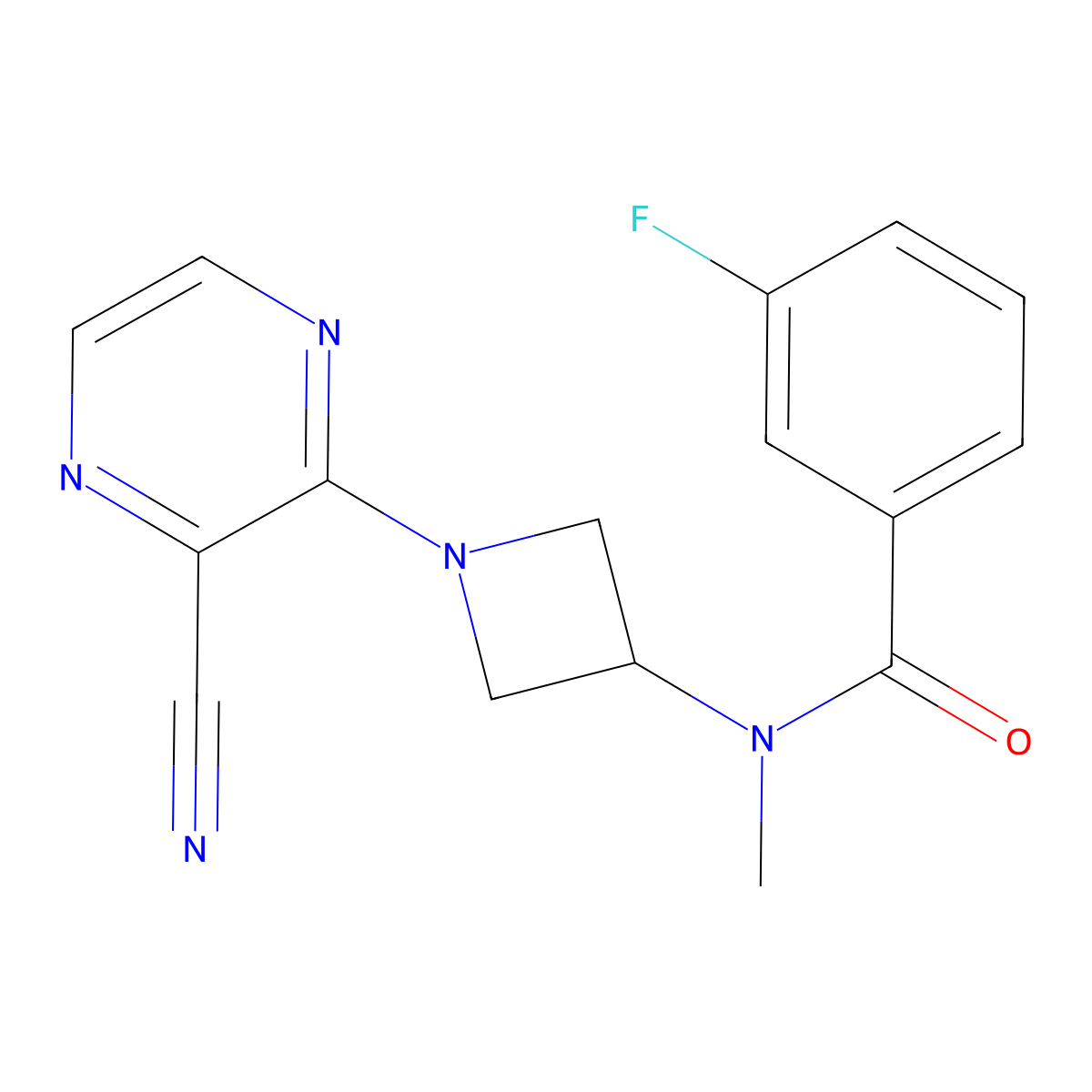 N-[1-(3-Cyanopyrazin-2-yl)azetidin-3-yl]-3-fluoro-N-methylbenzamide molecular structure, CAS 2380143-52-0