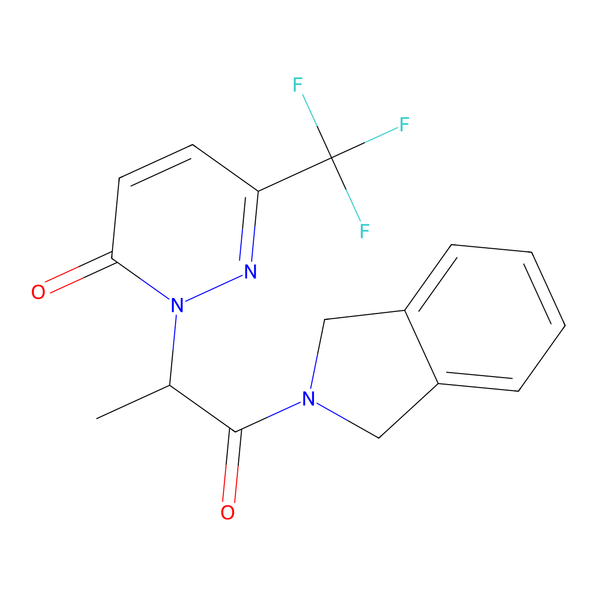 2-[1-(2,3-dihydro-1H-isoindol-2-yl)-1-oxopropan-2-yl]-6-(trifluoromethyl)-2,3-dihydropyridazin-3-one molecular structure, CAS 2380143-57-5