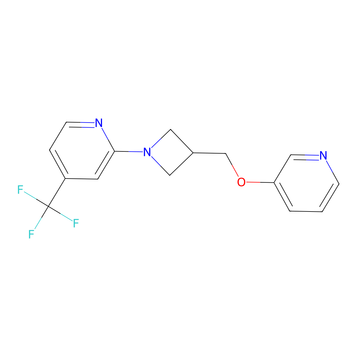 2-{3-[(Pyridin-3-yloxy)methyl]azetidin-1-yl}-4-(trifluoromethyl)pyridine molecular structure, CAS 2380143-63-3