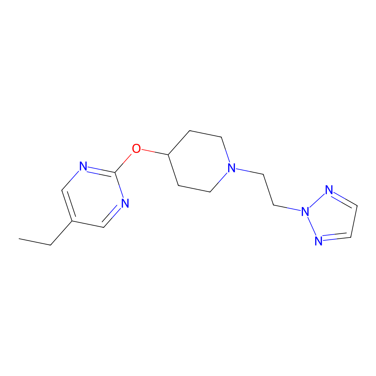 5-ethyl-2-({1-[2-(2H-1,2,3-triazol-2-yl)ethyl]piperidin-4-yl}oxy)pyrimidine molecular structure, CAS 2380143-78-0