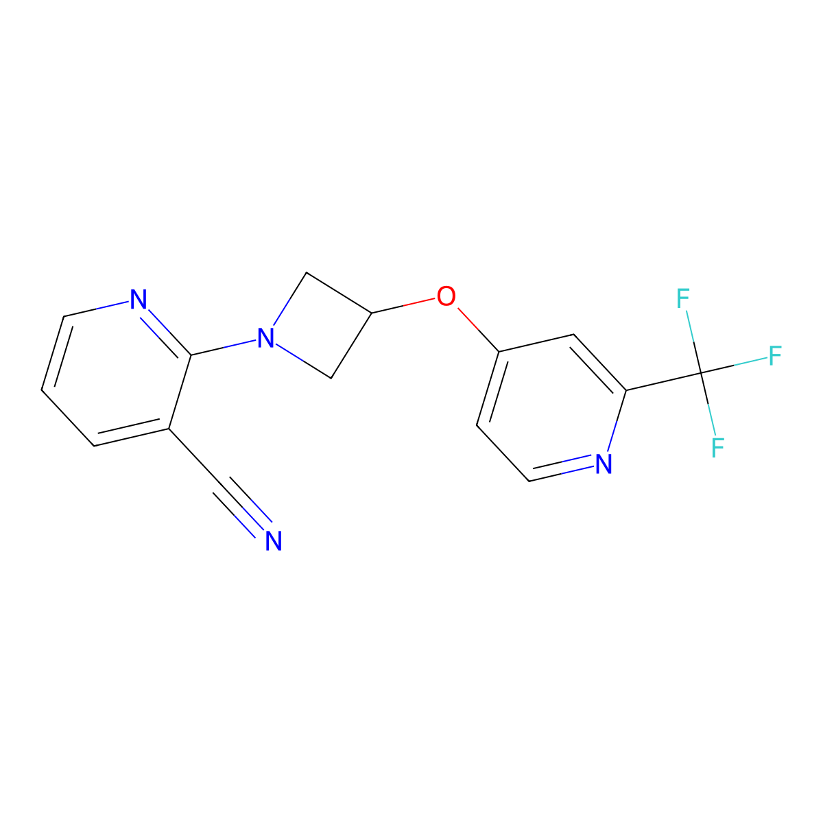 2-(3-{[2-(Trifluoromethyl)pyridin-4-yl]oxy}azetidin-1-yl)pyridine-3-carbonitrile molecular structure, CAS 2380143-82-6