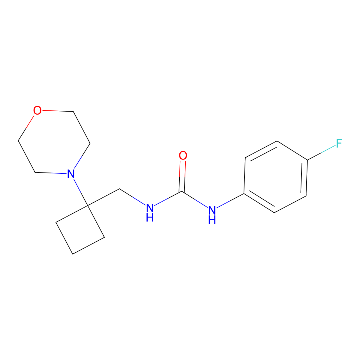 1-(4-Fluorophenyl)-3-{[1-(morpholin-4-yl)cyclobutyl]methyl}urea molecular structure, CAS 2380143-91-7