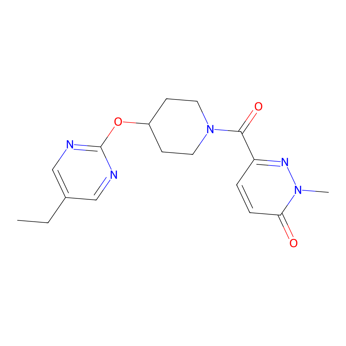 6-{4-[(5-Ethylpyrimidin-2-yl)oxy]piperidine-1-carbonyl}-2-methyl-2,3-dihydropyridazin-3-one molecular structure, CAS 2380143-93-9