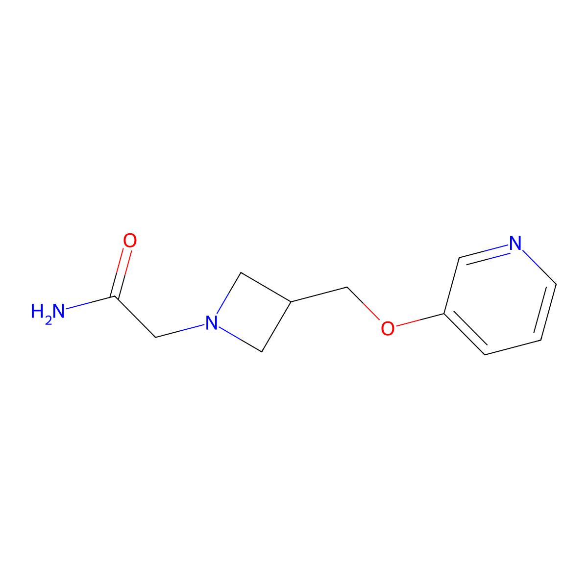 2-{3-[(Pyridin-3-yloxy)methyl]azetidin-1-yl}acetamide molecular structure, CAS 2380143-95-1