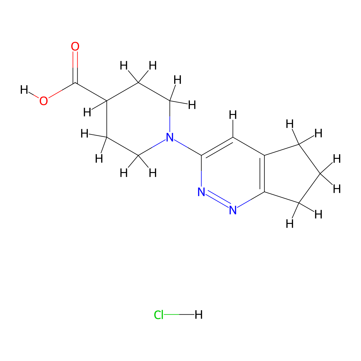 1-{5h,6h,7h-Cyclopenta[c]pyridazin-3-yl}piperidine-4-carboxylic acid hydrochloride molecular structure, CAS 2380144-00-1