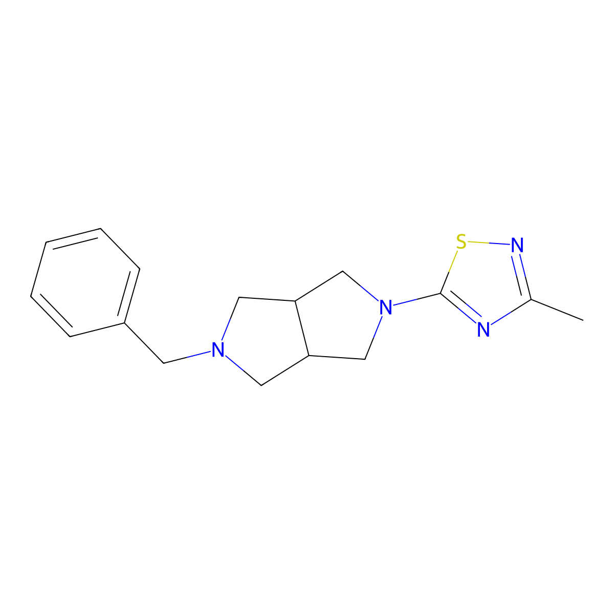 5-{5-Benzyl-octahydropyrrolo[3,4-c]pyrrol-2-yl}-3-methyl-1,2,4-thiadiazole molecular structure, CAS 2380144-02-3