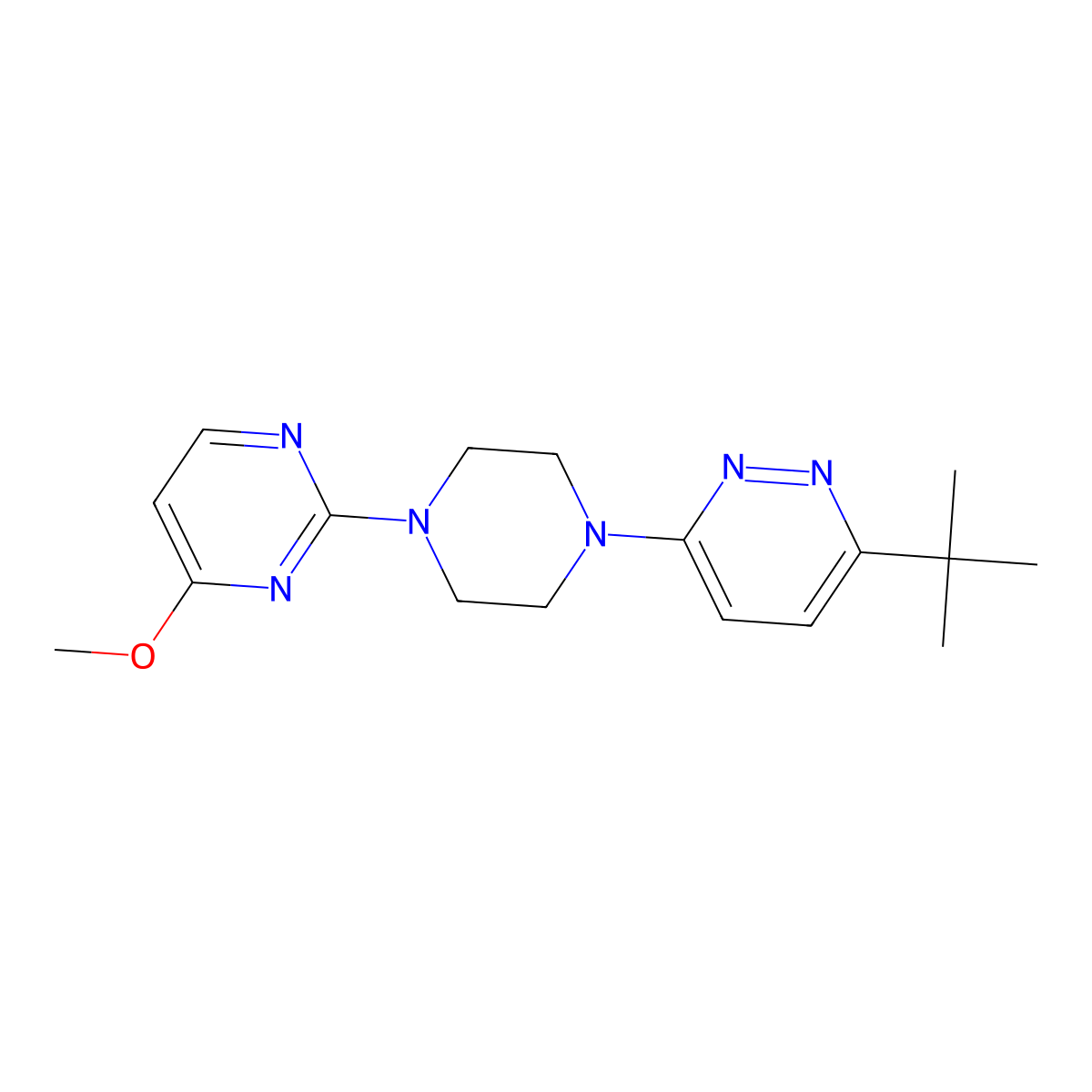 2-[4-(6-Tert-butylpyridazin-3-yl)piperazin-1-yl]-4-methoxypyrimidine molecular structure, CAS 2380144-09-0