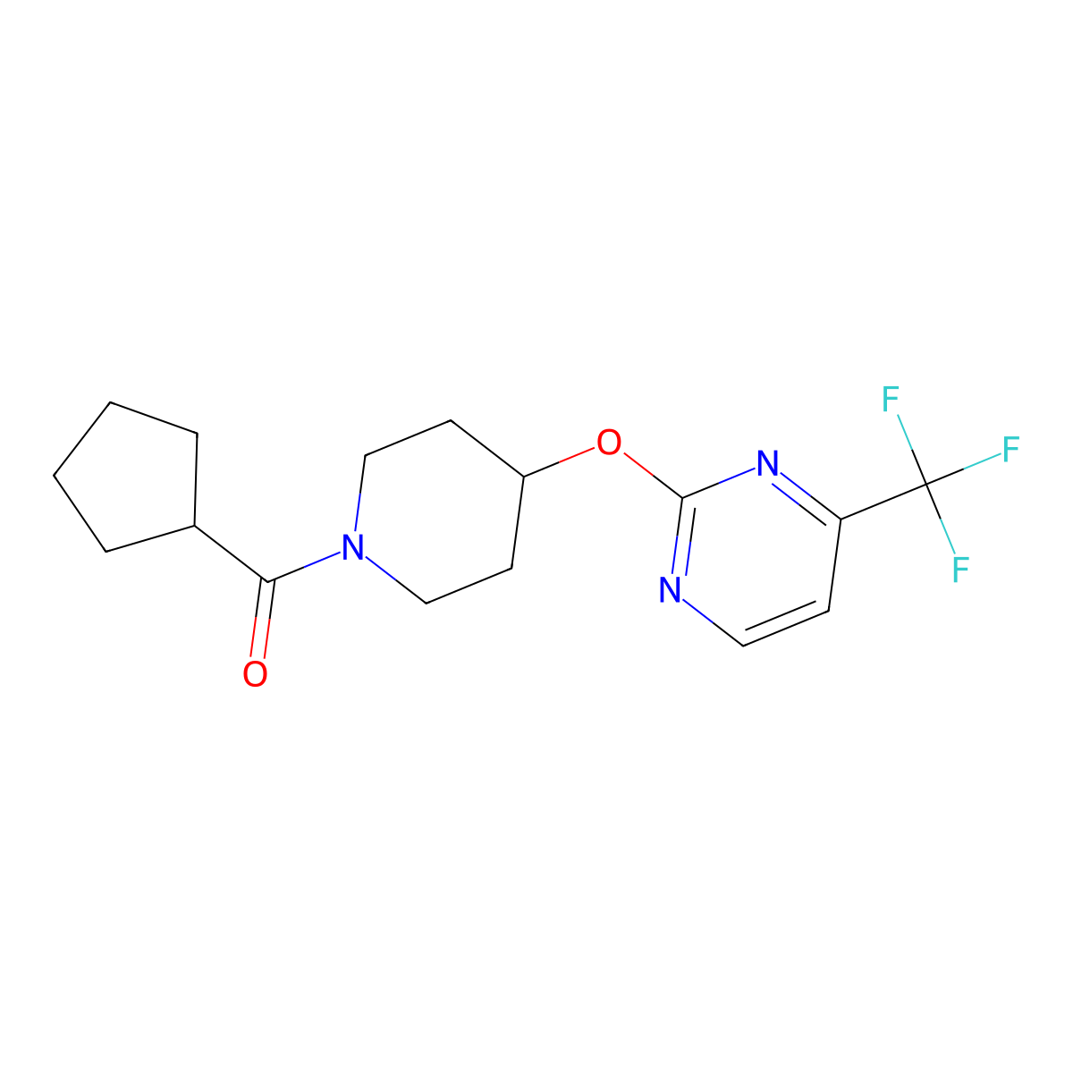 2-[(1-Cyclopentanecarbonylpiperidin-4-yl)oxy]-4-(trifluoromethyl)pyrimidine molecular structure, CAS 2380144-16-9