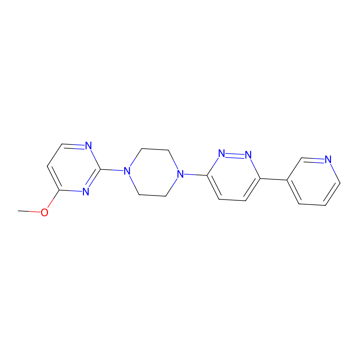 3-[4-(4-Methoxypyrimidin-2-yl)piperazin-1-yl]-6-(pyridin-3-yl)pyridazine molecular structure, CAS 2380144-25-0