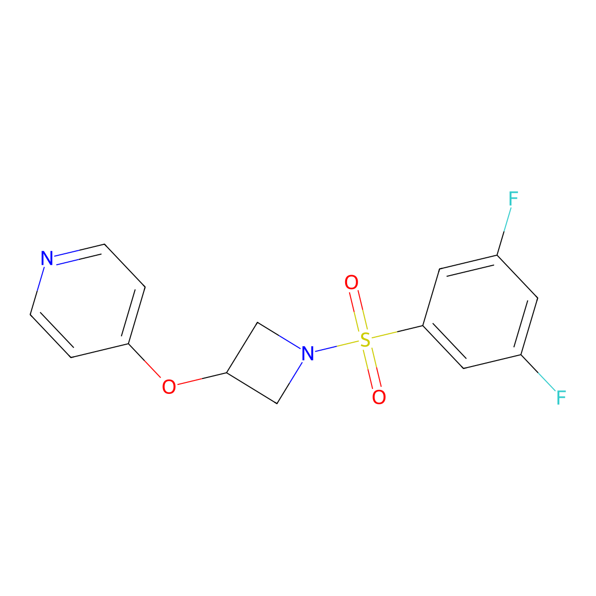 4-{[1-(3,5-Difluorobenzenesulfonyl)azetidin-3-yl]oxy}pyridine molecular structure, CAS 2380144-33-0