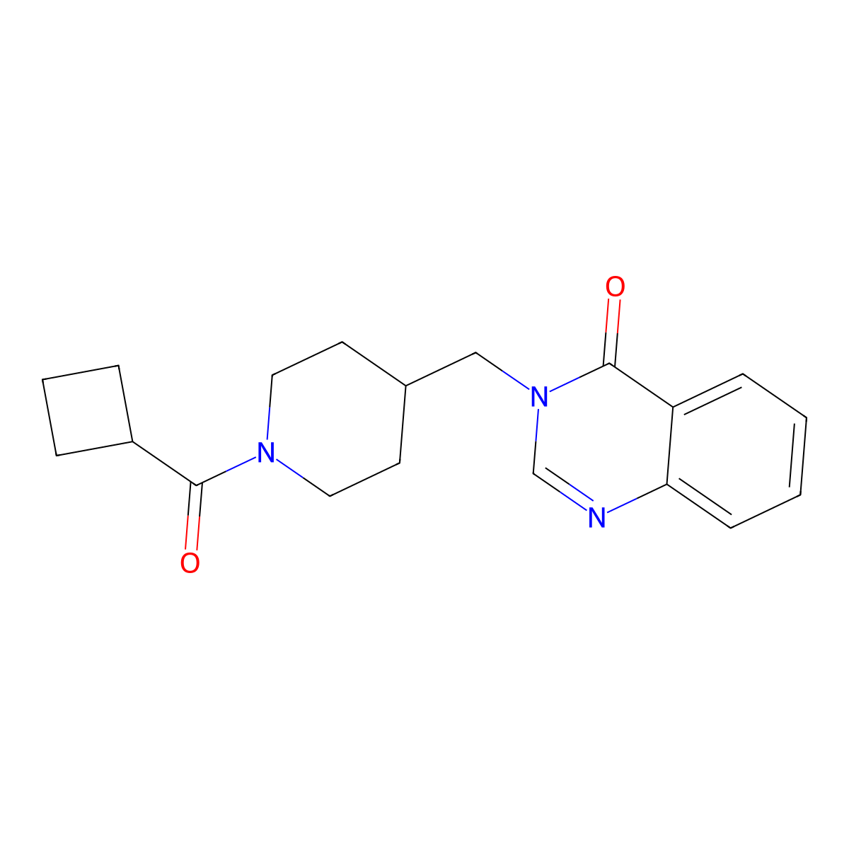3-[(1-Cyclobutanecarbonylpiperidin-4-yl)methyl]-3,4-dihydroquinazolin-4-one molecular structure, CAS 2380144-34-1