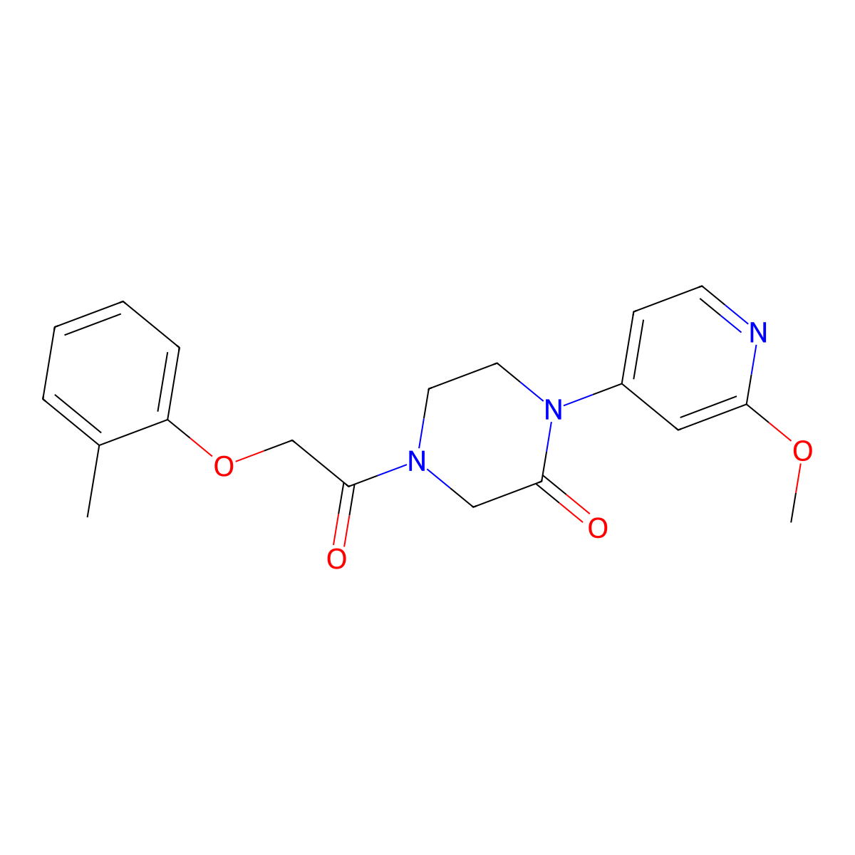 1-(2-Methoxypyridin-4-yl)-4-[2-(2-methylphenoxy)acetyl]piperazin-2-one molecular structure, CAS 2380144-46-5