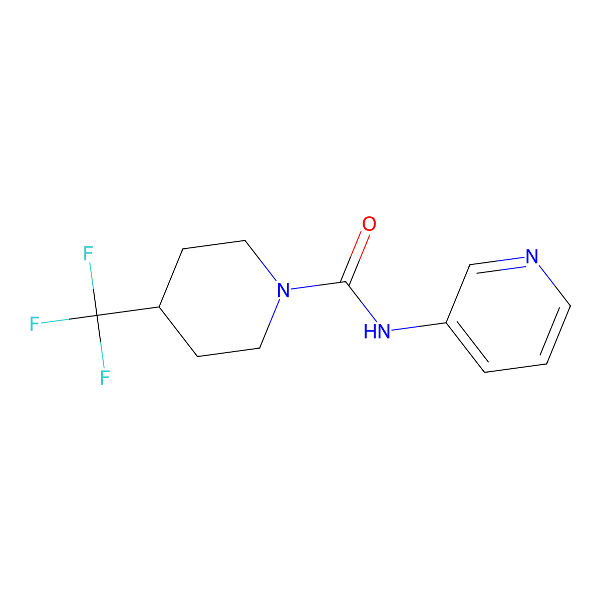 N-(pyridin-3-yl)-4-(trifluoromethyl)piperidine-1-carboxamide molecular structure, CAS 2380144-47-6