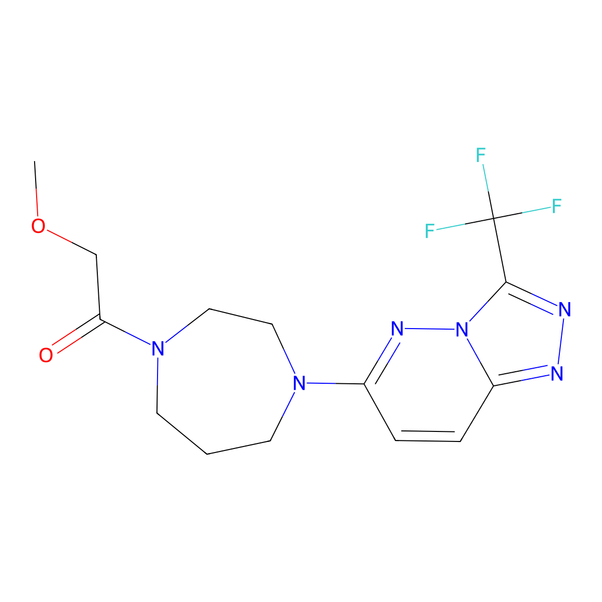 2-Methoxy-1-{4-[3-(trifluoromethyl)-[1,2,4]triazolo[4,3-b]pyridazin-6-yl]-1,4-diazepan-1-yl}ethan-1-one molecular structure, CAS 2380144-61-4
