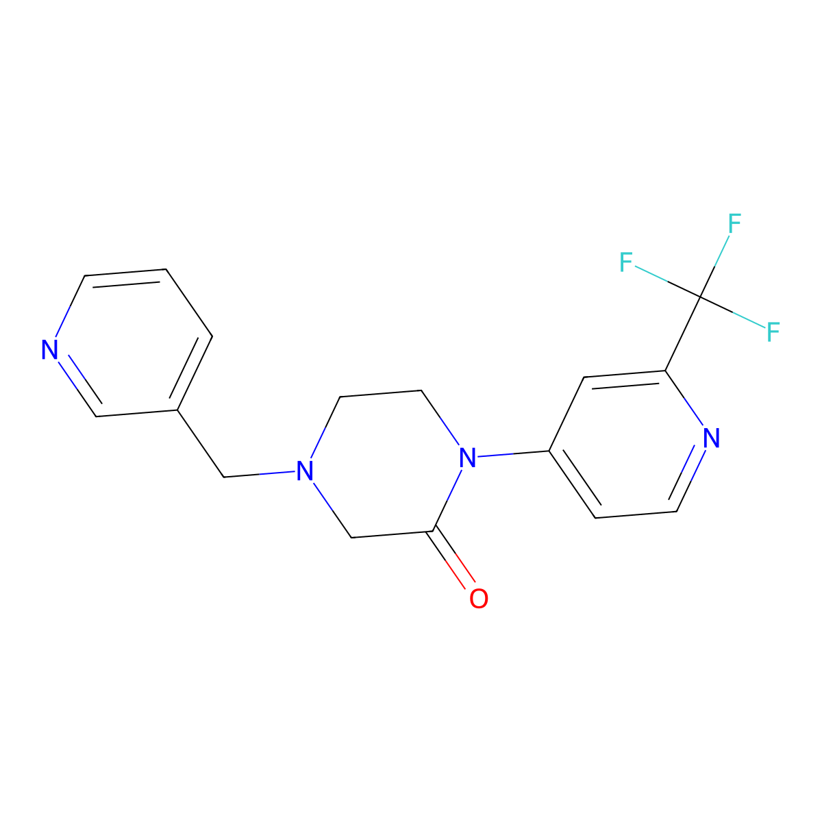 4-[(Pyridin-3-yl)methyl]-1-[2-(trifluoromethyl)pyridin-4-yl]piperazin-2-one molecular structure, CAS 2380144-66-9