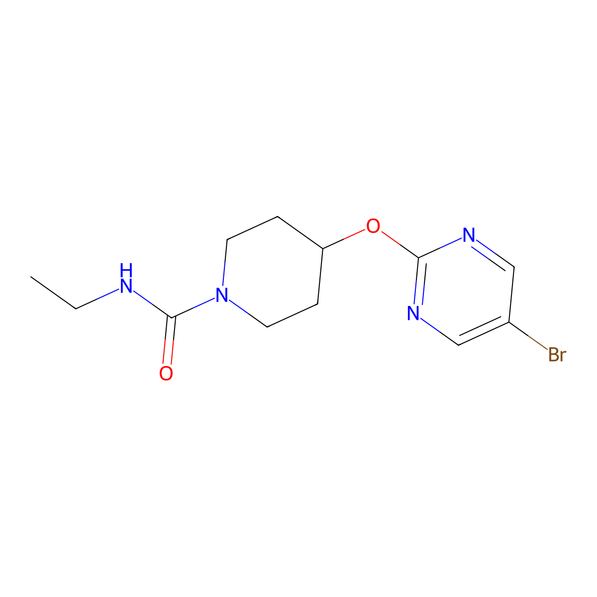 4-[(5-bromopyrimidin-2-yl)oxy]-N-ethylpiperidine-1-carboxamide molecular structure, CAS 2380144-77-2