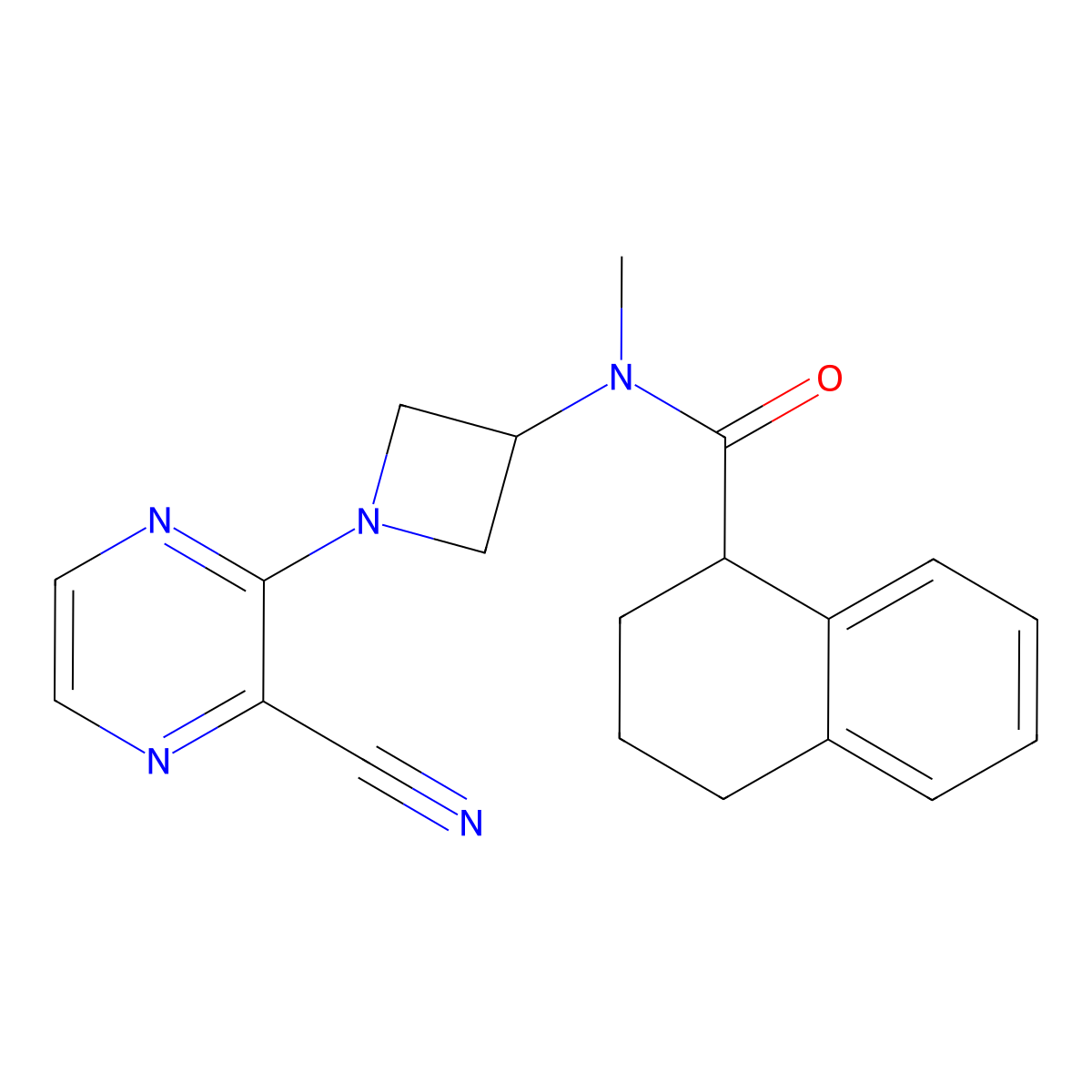 N-[1-(3-Cyanopyrazin-2-yl)azetidin-3-yl]-N-methyl-1,2,3,4-tetrahydronaphthalene-1-carboxamide molecular structure, CAS 2380144-81-8