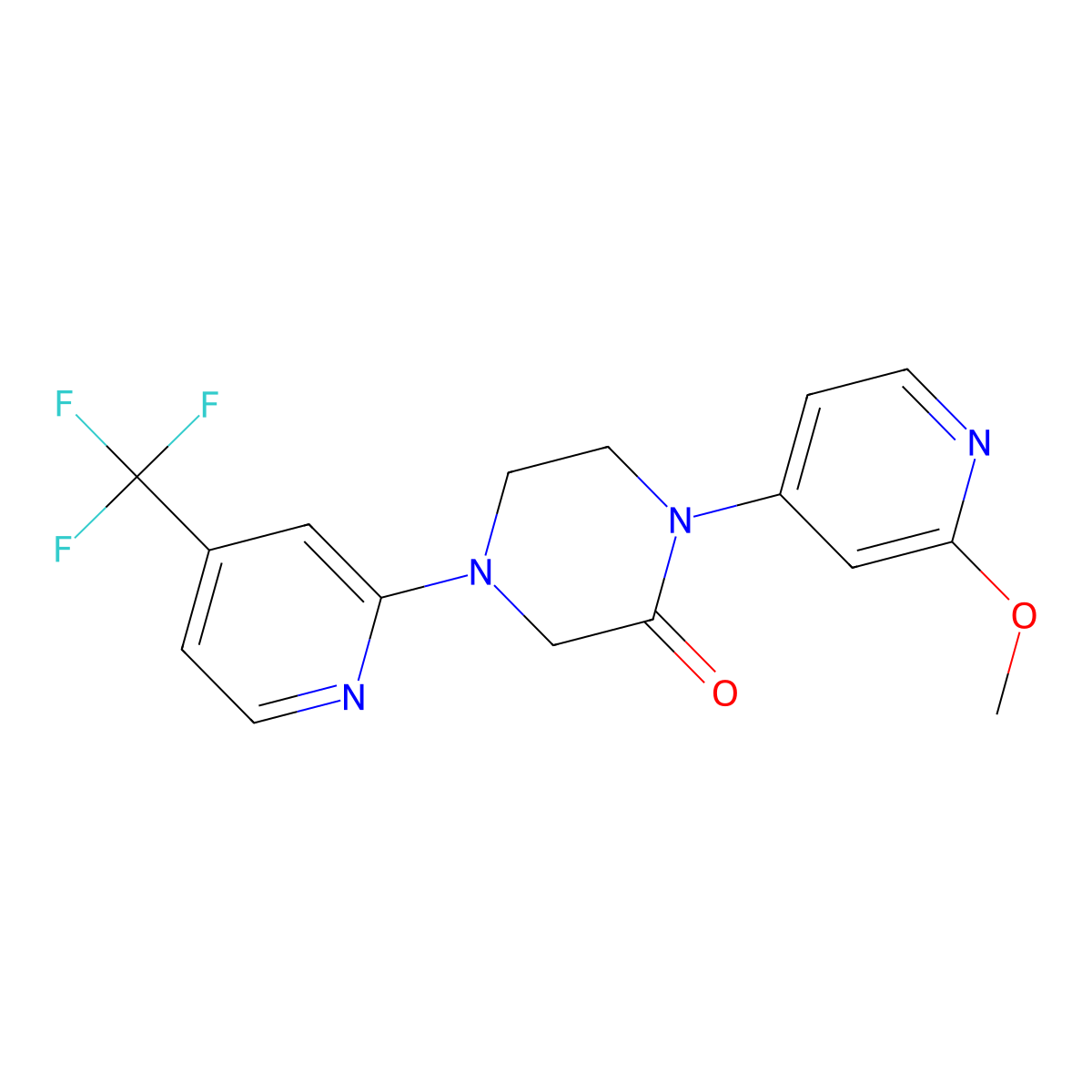 1-(2-Methoxypyridin-4-yl)-4-[4-(trifluoromethyl)pyridin-2-yl]piperazin-2-one molecular structure, CAS 2380144-87-4