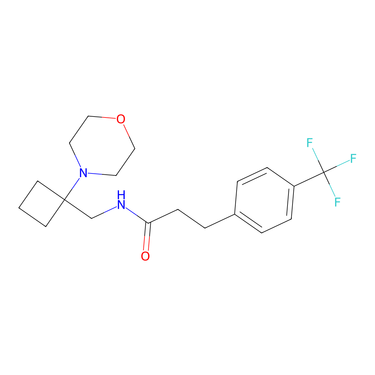 N-{[1-(morpholin-4-yl)cyclobutyl]methyl}-3-[4-(trifluoromethyl)phenyl]propanamide molecular structure, CAS 2380144-88-5