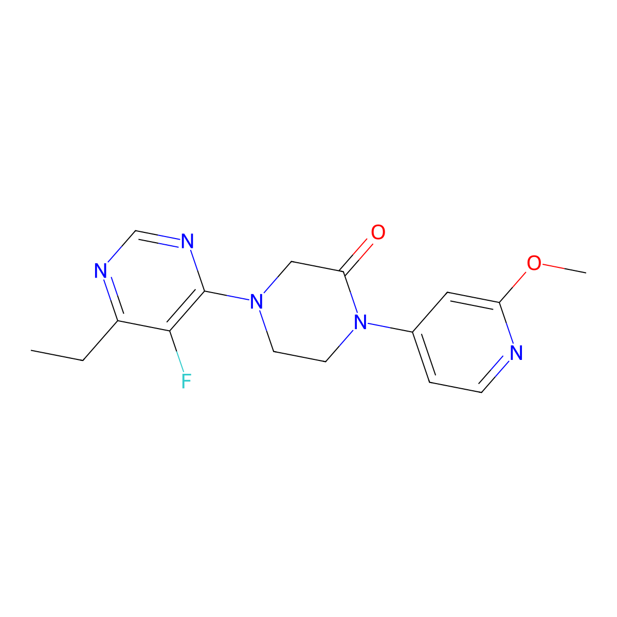 4-(6-Ethyl-5-fluoropyrimidin-4-yl)-1-(2-methoxypyridin-4-yl)piperazin-2-one molecular structure, CAS 2380144-91-0