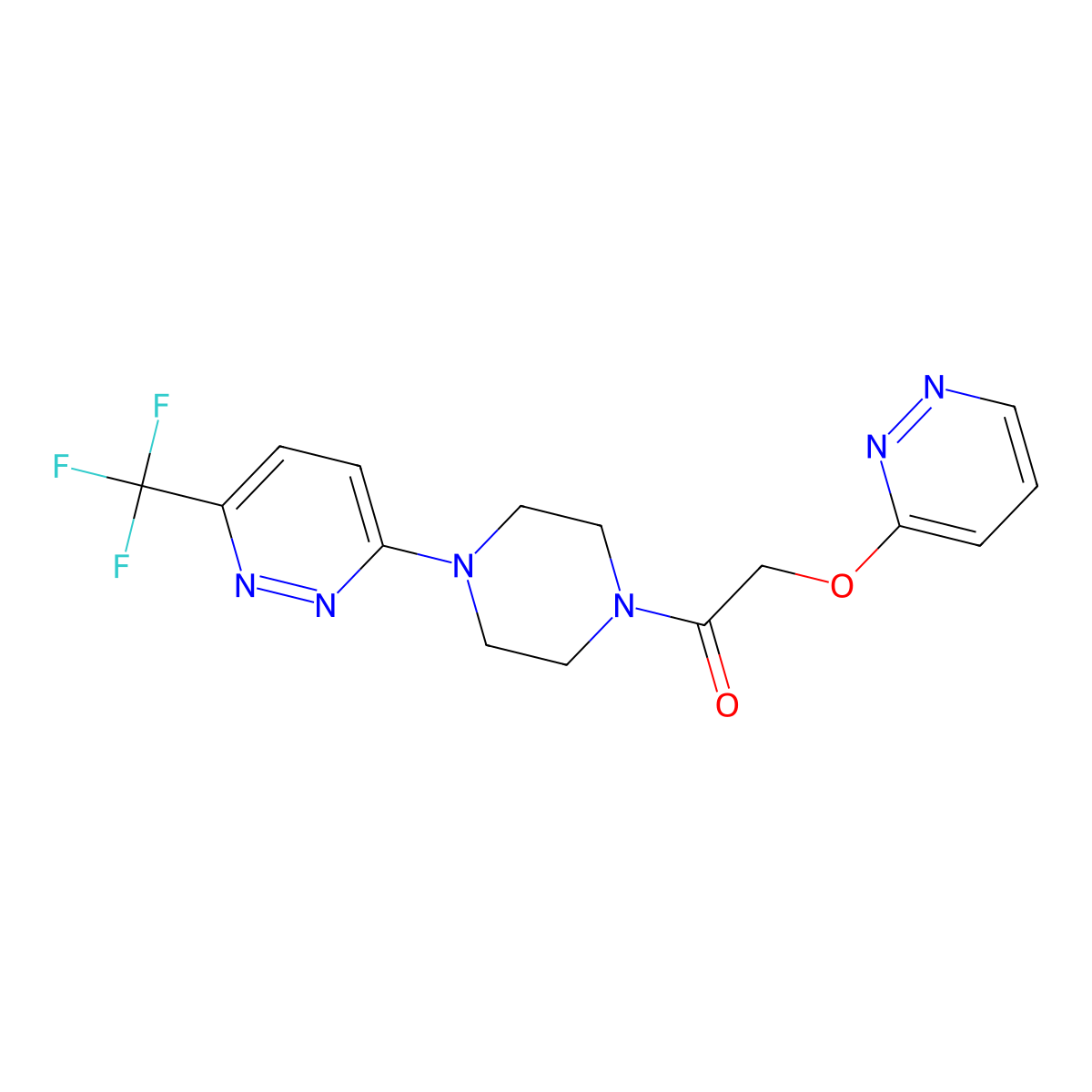 2-(Pyridazin-3-yloxy)-1-{4-[6-(trifluoromethyl)pyridazin-3-yl]piperazin-1-yl}ethan-1-one molecular structure, CAS 2380144-97-6
