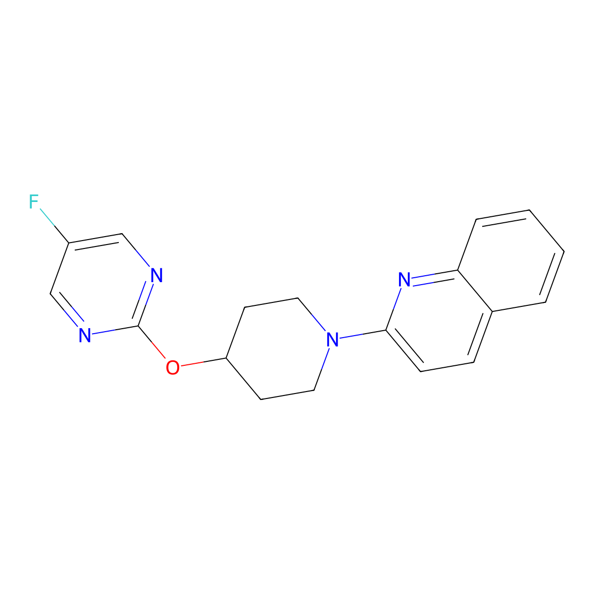2-{4-[(5-Fluoropyrimidin-2-yl)oxy]piperidin-1-yl}quinoline molecular structure, CAS 2380144-98-7