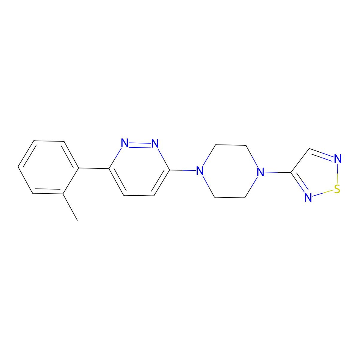 3-(2-Methylphenyl)-6-[4-(1,2,5-thiadiazol-3-yl)piperazin-1-yl]pyridazine molecular structure, CAS 2380145-03-7