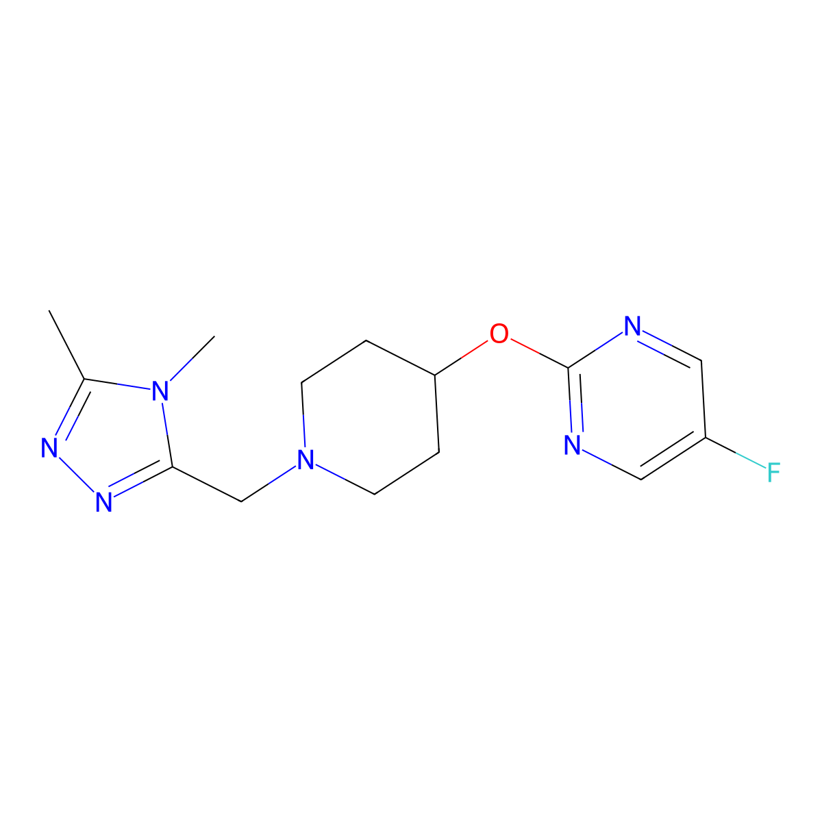 2-({1-[(4,5-dimethyl-4H-1,2,4-triazol-3-yl)methyl]piperidin-4-yl}oxy)-5-fluoropyrimidine molecular structure, CAS 2380145-07-1