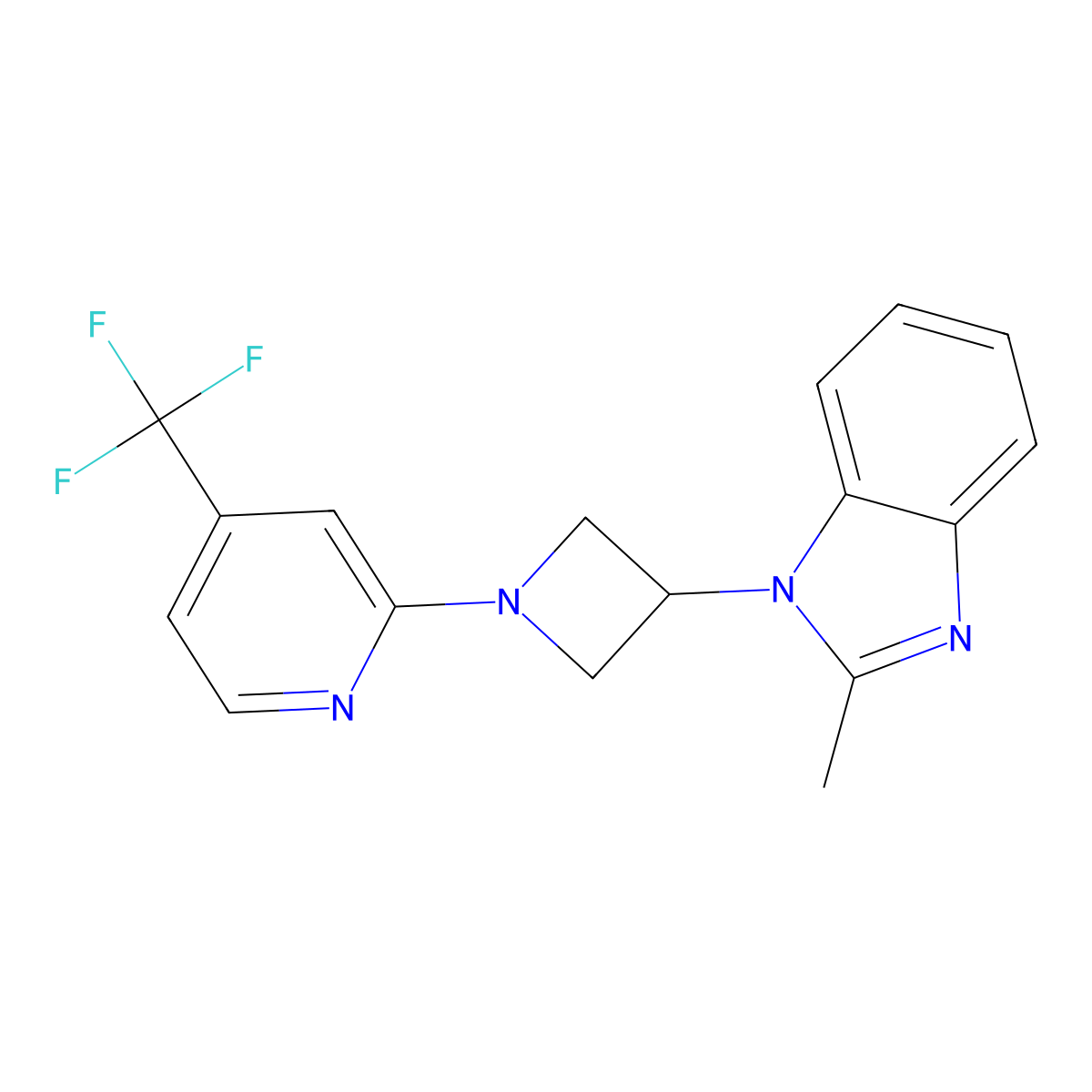 2-methyl-1-{1-[4-(trifluoromethyl)pyridin-2-yl]azetidin-3-yl}-1H-1,3-benzodiazole molecular structure, CAS 2380145-16-2