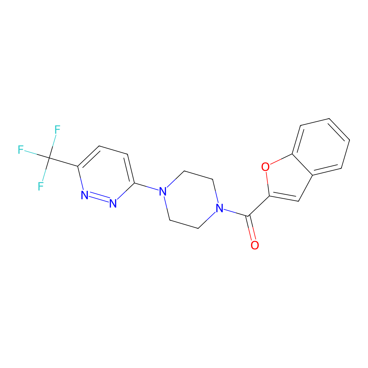 3-[4-(1-Benzofuran-2-carbonyl)piperazin-1-yl]-6-(trifluoromethyl)pyridazine molecular structure, CAS 2380145-23-1