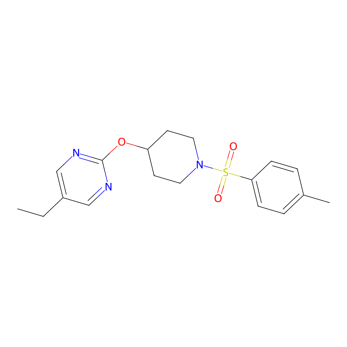 5-Ethyl-2-{[1-(4-methylbenzenesulfonyl)piperidin-4-yl]oxy}pyrimidine molecular structure, CAS 2380145-26-4