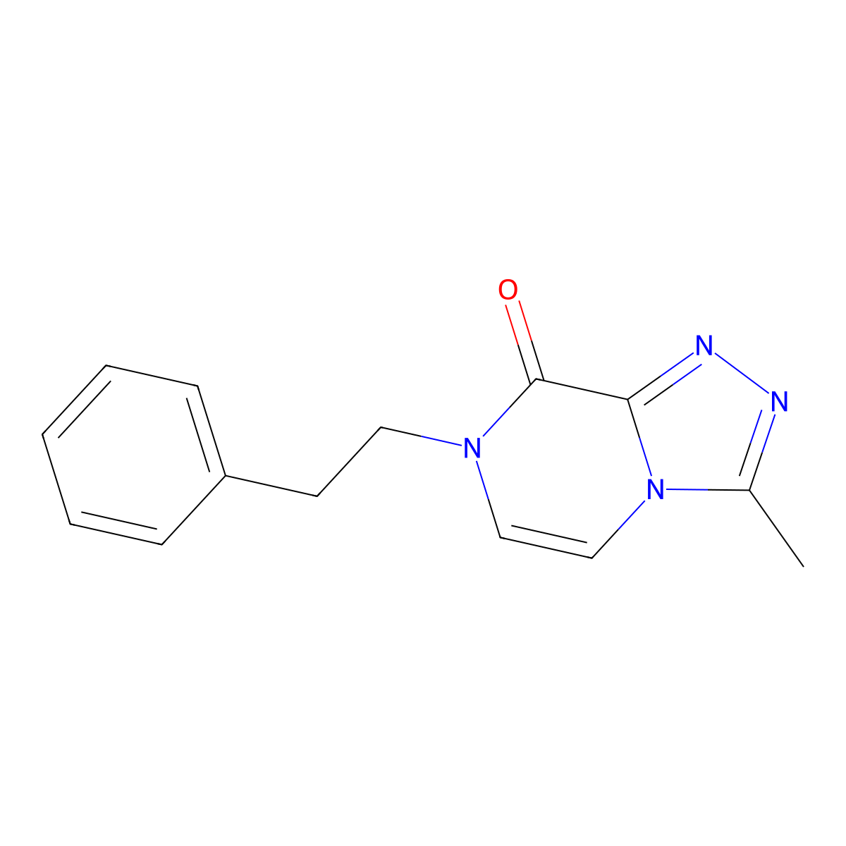 3-methyl-7-(2-phenylethyl)-7H,8H-[1,2,4]triazolo[4,3-a]pyrazin-8-one molecular structure, CAS 2380145-36-6