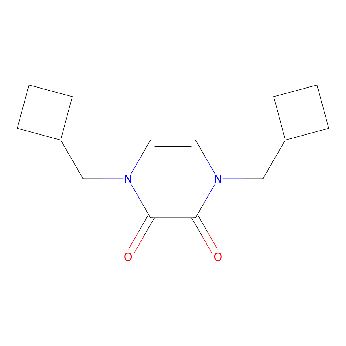 1,4-Bis(cyclobutylmethyl)-1,2,3,4-tetrahydropyrazine-2,3-dione molecular structure, CAS 2380145-39-9