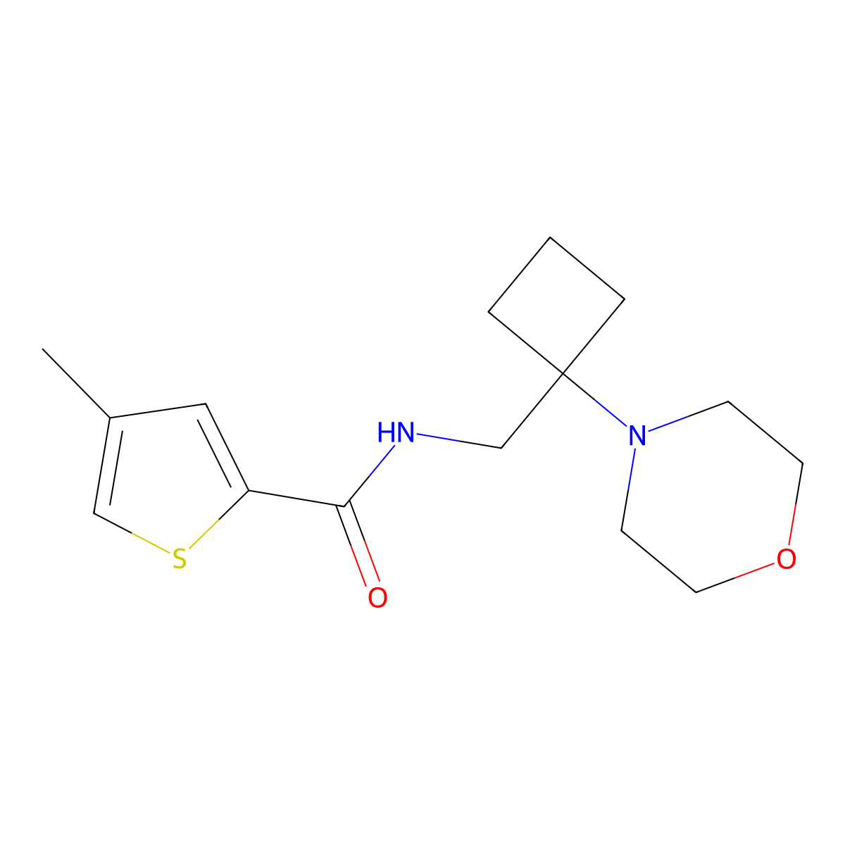 4-methyl-N-{[1-(morpholin-4-yl)cyclobutyl]methyl}thiophene-2-carboxamide molecular structure, CAS 2380145-50-4