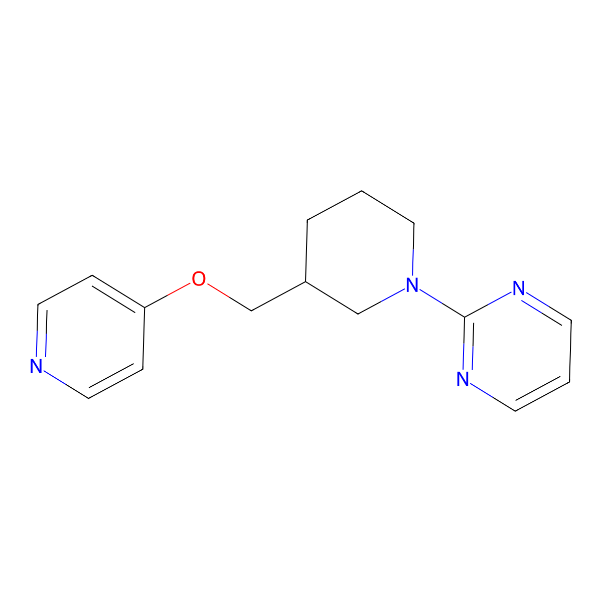 2-{3-[(Pyridin-4-yloxy)methyl]piperidin-1-yl}pyrimidine molecular structure, CAS 2380145-62-8