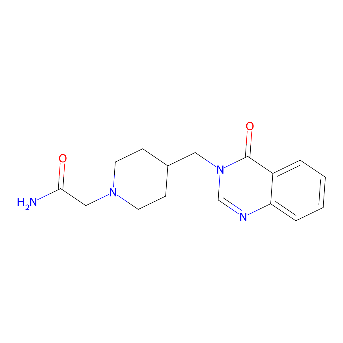2-{4-[(4-Oxo-3,4-dihydroquinazolin-3-yl)methyl]piperidin-1-yl}acetamide molecular structure, CAS 2380145-63-9