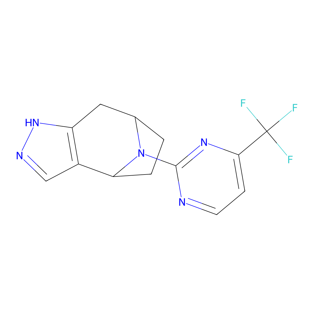 11-[4-(Trifluoromethyl)pyrimidin-2-yl]-4,5,11-triazatricyclo[6.2.1.0^{2,6}]undeca-2(6),3-diene molecular structure, CAS 2380145-65-1