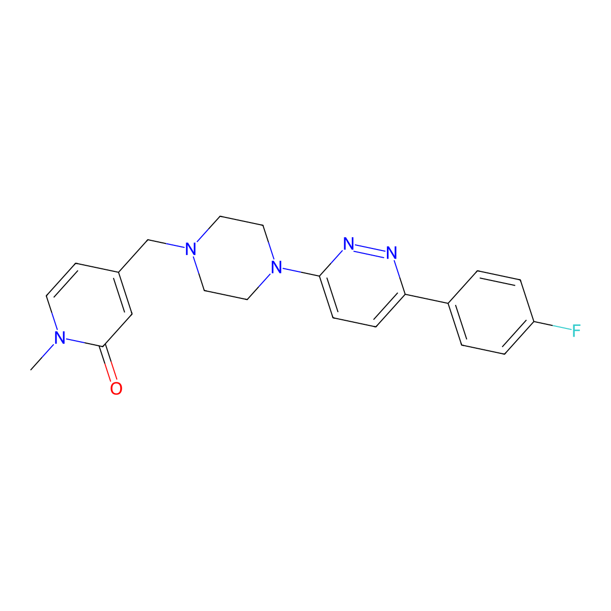 4-({4-[6-(4-Fluorophenyl)pyridazin-3-yl]piperazin-1-yl}methyl)-1-methyl-1,2-dihydropyridin-2-one molecular structure, CAS 2380145-67-3