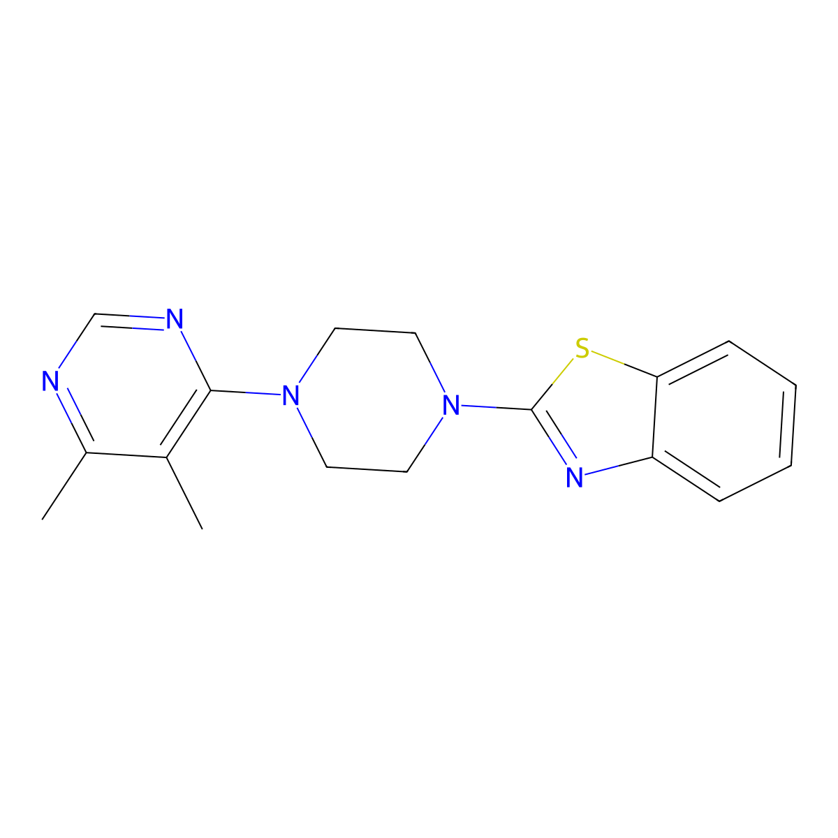 2-[4-(5,6-Dimethylpyrimidin-4-yl)piperazin-1-yl]-1,3-benzothiazole molecular structure, CAS 2380145-81-1