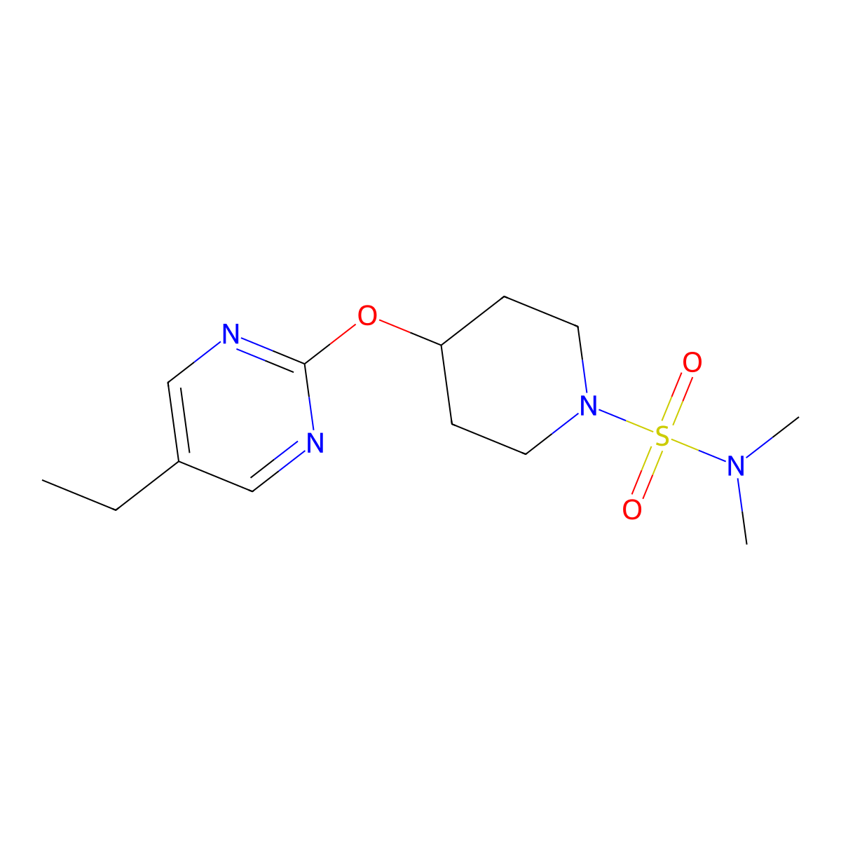 4-[(5-ethylpyrimidin-2-yl)oxy]-N,N-dimethylpiperidine-1-sulfonamide molecular structure, CAS 2380145-94-6