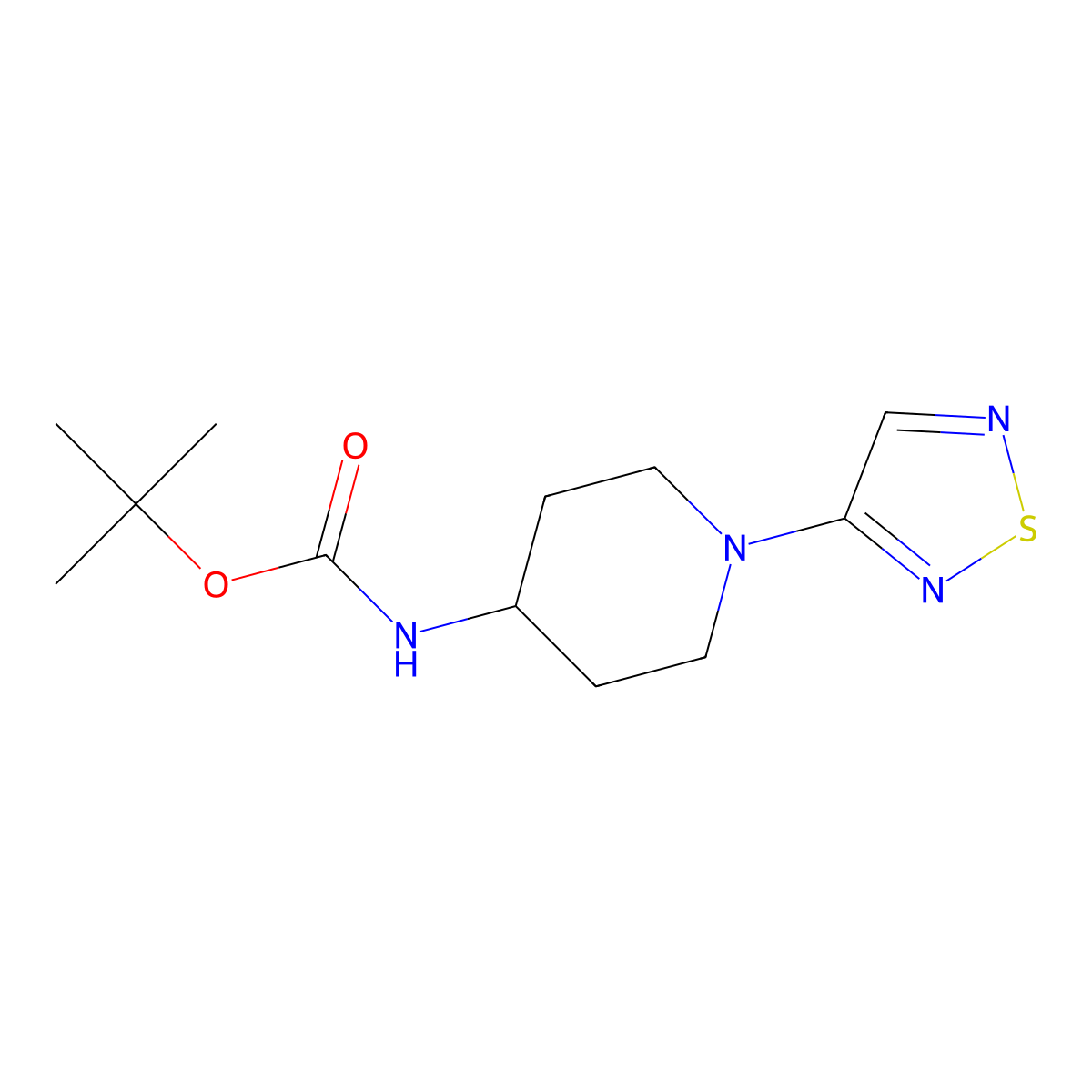 Tert-butyl N-[1-(1,2,5-thiadiazol-3-yl)piperidin-4-yl]carbamate molecular structure, CAS 2380145-95-7