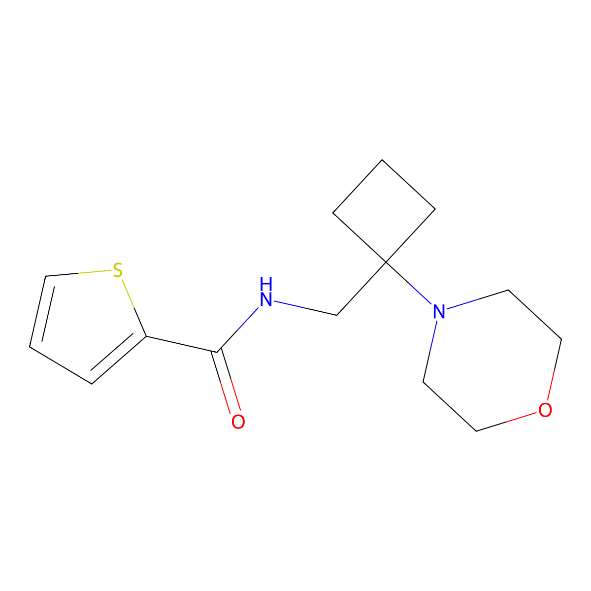 N-{[1-(morpholin-4-yl)cyclobutyl]methyl}thiophene-2-carboxamide molecular structure, CAS 2380146-05-2