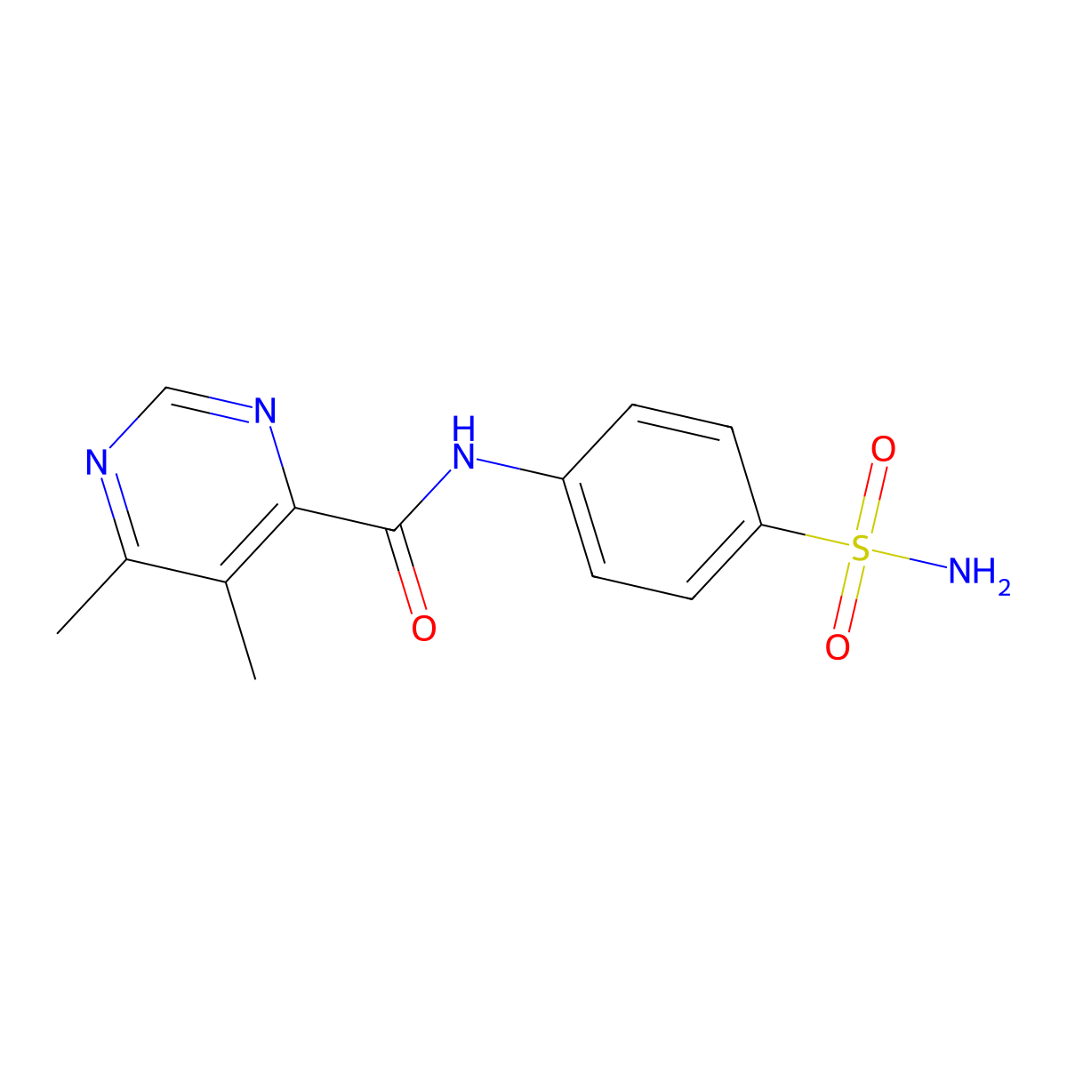 5,6-Dimethyl-N-(4-sulfamoylphenyl)pyrimidine-4-carboxamide molecular structure, CAS 2380146-11-0
