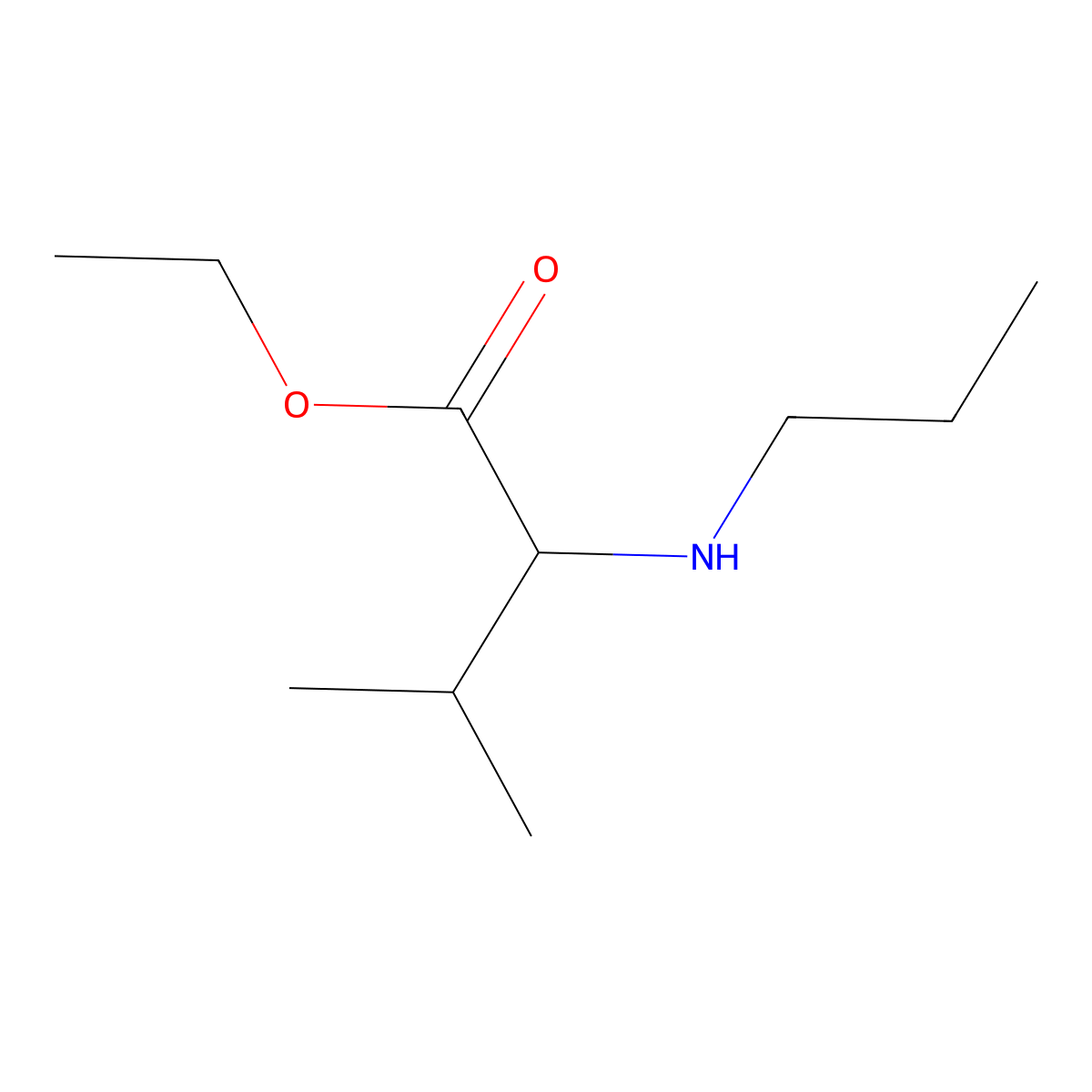 Ethyl 3-methyl-2-(propylamino)butanoate molecular structure, CAS 2380149-12-0